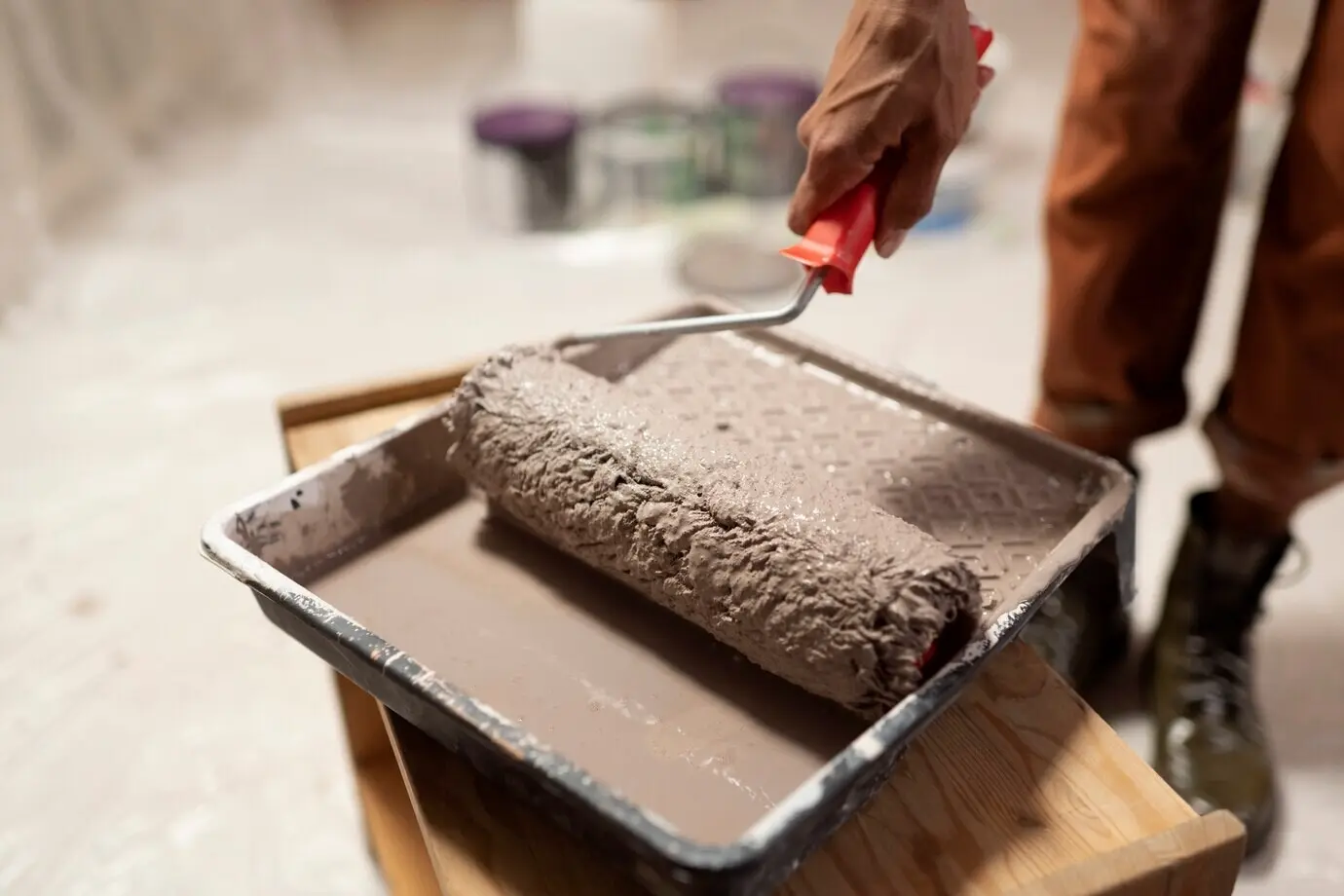 Set designer working indoors